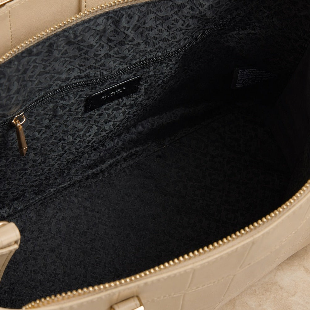Dune Beige Croc Tote Bag, Designer Everyday Handbag, Work Bag, Minimalist Gift